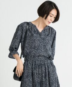 自由区 / ジユウク トップス | 【洗える】FEMINISH レオパード柄 七分袖ブラウス