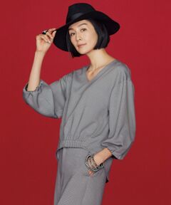 自由区 / ジユウク トップス | 【マガジン掲載】ストレッチベネシャン パフスリーブブラウス(検索番号N68)