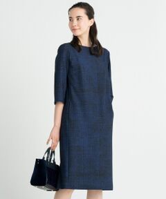 自由区 / ジユウク ミニ丈・ひざ丈ワンピース | 【洗える】ツイードジャージー ワンピース