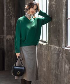 自由区 / ジユウク ミニ・ひざ丈スカート | ウールヘリンボーン スカート