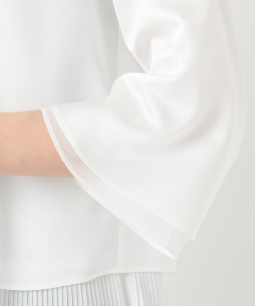 自由区 / ジユウク Tシャツ | 【洗える】裾プリーツ シフォンコンビカットソー | 詳細9