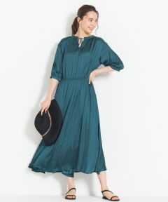 自由区 / ジユウク ミニ丈・ひざ丈ワンピース | 【前後着用】イージーサテン ワンピース