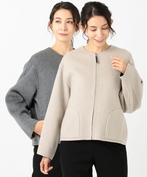 自由区 / ジユウク その他アウター | 【Class Lounge/リバーシブル】 PURE CASHMERE DOUBLE ショートコート | 詳細13