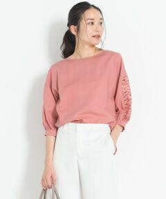 自由区 / ジユウク シャツ・ブラウス | レースコンビ 7分袖 ブラウス