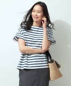 【WEB限定カラー有】Le Minor(ルミノア) ボーダーカットソー