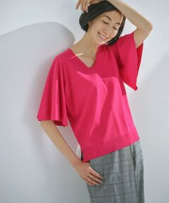 【Sサイズ有】 VISCOSE STRETCH Vネック ニット プルオーバー