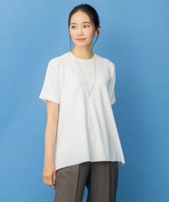 【洗える】Tシャツライク フレアーニット