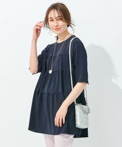 【WEB限定/UVケア/接触冷感】ティアード ジョーゼットブラウス