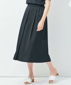 自由区 / ジユウク ミニ・ひざ丈スカート | 【接触冷感・速乾・UVカット・撥水・防シワ】リネンライクツイル タックスカート