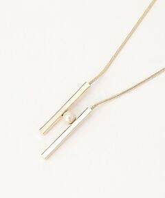 自由区 / ジユウク ネックレス・ペンダント・チョーカー | ダブルメタルバーパールネックレス