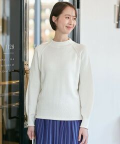 WEB限定カラー有/洗える】コットンアセテート チュニック丈ニット