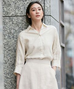 自由区 / ジユウク シャツ・ブラウス | 【XSサイズ〜/洗える/セット可】エンブロイダリーリネン前開き シャツブラウス