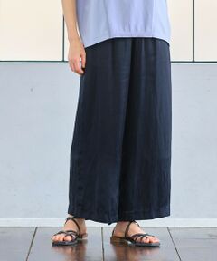 自由区 / ジユウク その他パンツ | 【WEB限定・ウエストゴム・長さ調整可・洗える・XSサイズあり】ビンテージサテン ワイドパンツ