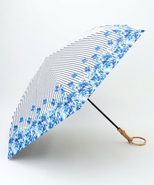 自由区 / ジユウク 傘 | 【カタログ掲載・UVカット・晴雨兼用】オルタンシアプリント 折りたたみ傘 | 詳細10