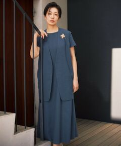 自由区 / ジユウク ロング・マキシ丈ワンピース | 【カタログ掲載・接触冷感・UVカット・洗える】リネンミックスツィル ワンピース