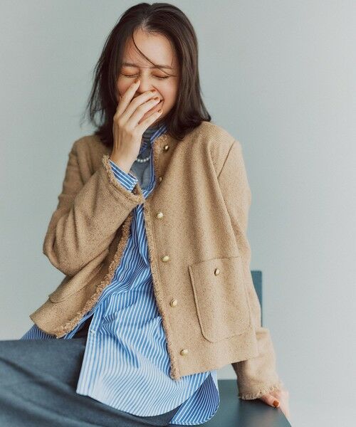 自由区 / ジユウク ノーカラージャケット | 【SHIHOさん着用】ブライトリングツイード ジャケット | 詳細24