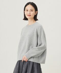 【カタログ掲載・洗える】ウールカシミヤブレンドラメスパンコールクルーネック ニット