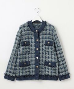 【PREMIUM KNIT COLLECTION】ミックスツイードニット ジャケット