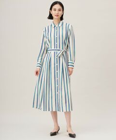 自由区 / ジユウク ミニ丈・ひざ丈ワンピース | 【カタログ掲載・洗える】ストライププリント ワンピース