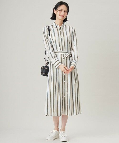 自由区 / ジユウク ミニ丈・ひざ丈ワンピース | 【カタログ掲載・洗える】ストライププリント ワンピース | 詳細1