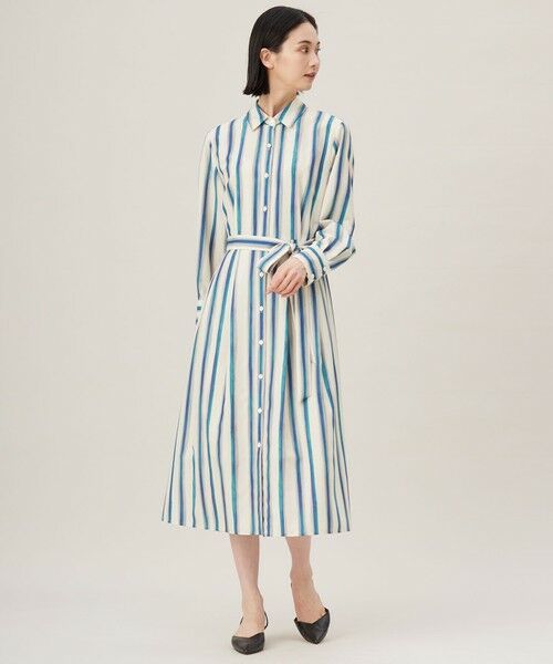 自由区 / ジユウク ミニ丈・ひざ丈ワンピース | 【カタログ掲載・洗える】ストライププリント ワンピース | 詳細4
