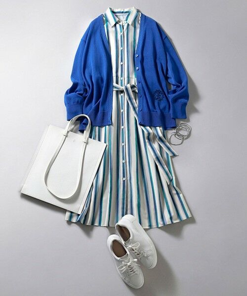 自由区 / ジユウク ミニ丈・ひざ丈ワンピース | 【カタログ掲載・洗える】ストライププリント ワンピース | 詳細7