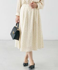 自由区 / ジユウク ミニ・ひざ丈スカート | 【カタログ掲載・セットアップ対応・洗える】ジオメトリックフラワードットプリント スカート