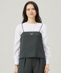 自由区 / ジユウク その他トップス | 【セットアップ対応・接触冷感・洗える】リネンライクシンセティックキャミ ビスチェ