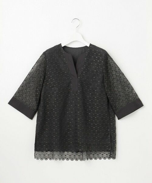 自由区 / ジユウク シャツ・ブラウス | 【洗える】ジオメトリックフラワーレースプルオーバー ブラウス | 詳細7