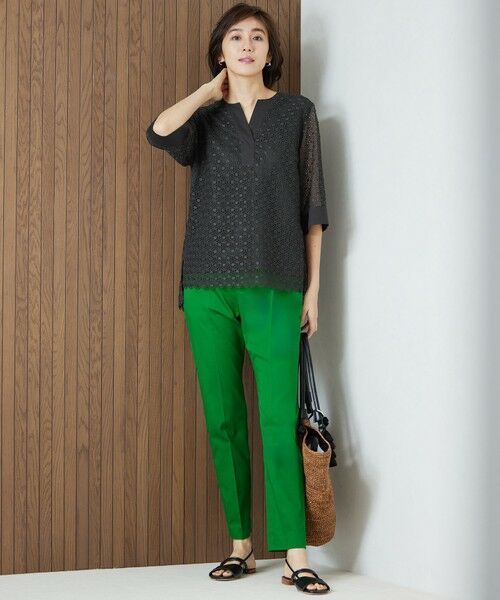 自由区 / ジユウク シャツ・ブラウス | 【洗える】ジオメトリックフラワーレースプルオーバー ブラウス | 詳細4