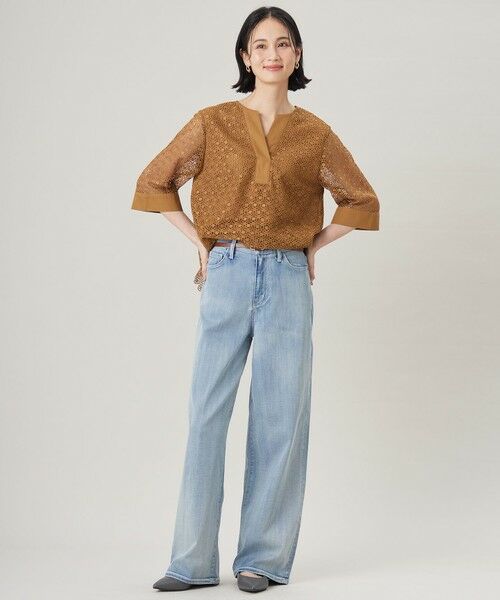 自由区 / ジユウク シャツ・ブラウス | 【洗える】ジオメトリックフラワーレースプルオーバー ブラウス | 詳細8