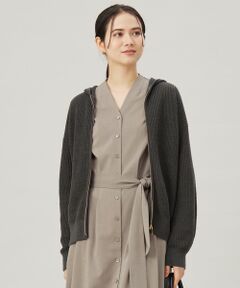 自由区 / ジユウク パーカー | 【洗える】リネンミドルゲージフーディ ニット