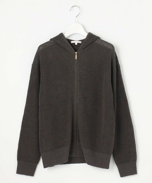 自由区 / ジユウク パーカー | 【洗える】リネンミドルゲージフーディ ニット | 詳細12