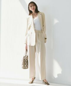 自由区 / ジユウク その他パンツ | 【セットアップ対応・接触冷感・洗える】リネンライクシンセティックワイドストレート パンツ