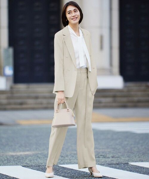 自由区 / ジユウク その他パンツ | 【カタログ掲載・ご好評につき新色追加・セットアップ対応】リネンライクシンセティックワイドストレート パンツ | 詳細3