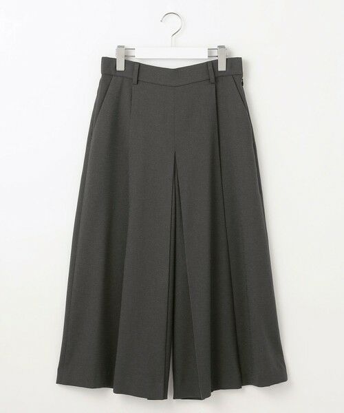 黒のキュロットパンツ シルバーのバックル付き タック入りジャガードキュロットパンツ/AnriettMusée（アン