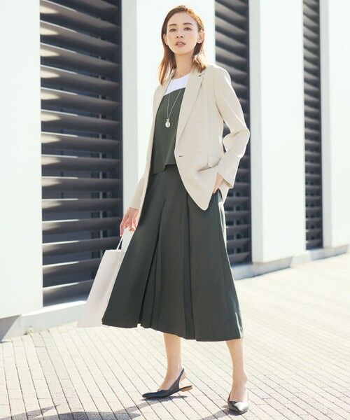 自由区/ジユウク 【SHIHOさん着用・セットアップ対応・接触冷感・洗える】リネンライクシンセティックキュロット パンツ スレート 40 自由区/ジユウク 【SHIHOさん着用・セットアップ対応・接触冷感・洗える】リネンライクシンセティックキュロット パンツ スレート 40