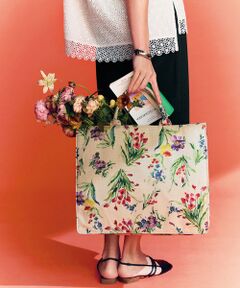 自由区 / ジユウク トートバッグ | ペイントタッチフラワートート バッグ