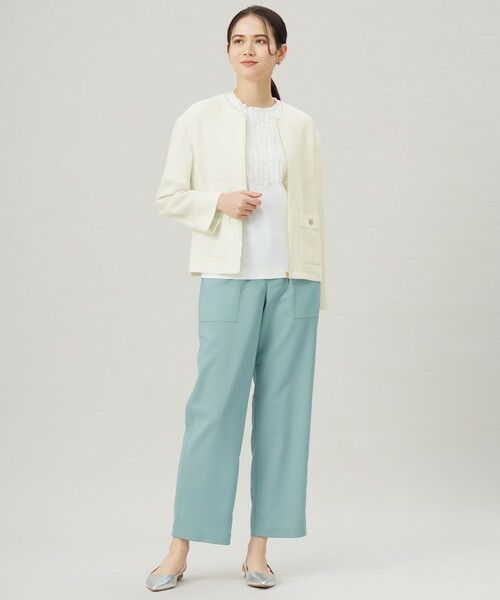 自由区 / ジユウク ノーカラージャケット | 【洗える】ライトカラミノーカラー ジャケット | 詳細1