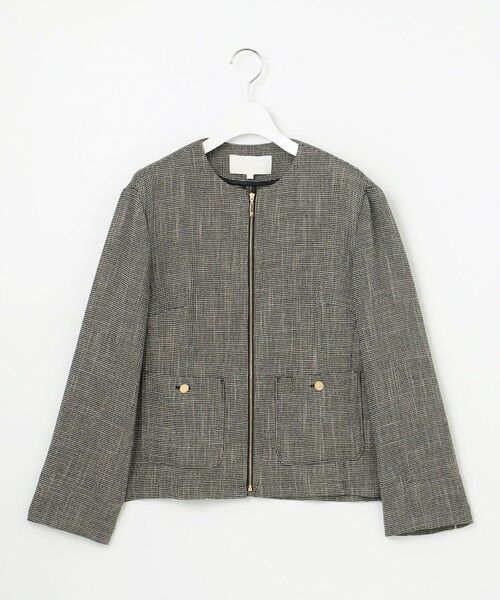 自由区 / ジユウク ノーカラージャケット | 【洗える】ライトカラミノーカラー ジャケット | 詳細11