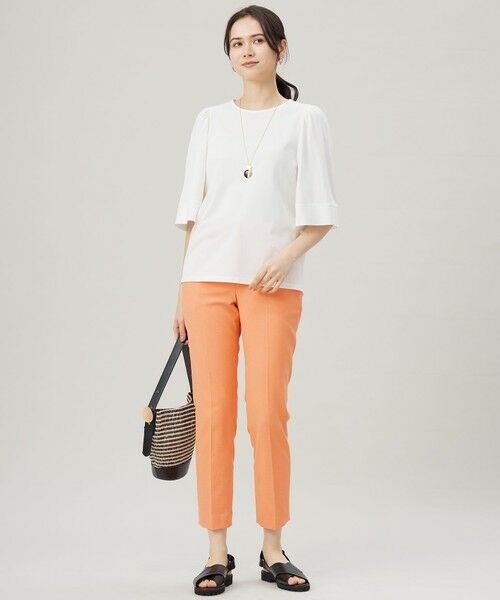 自由区 / ジユウク カットソー | 【接触冷感・UVカット・洗える】ストライプコットンハイゲージフレアスリーブ カットソー | 詳細2