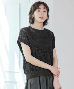 自由区 / ジユウク ニット・セーター | 【洗える】レーシーリネンコットン ニット