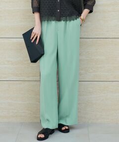 自由区 / ジユウク その他パンツ | 【SHIHOさんコラボ・洗える】バックサテンジョーゼットワイド パンツ