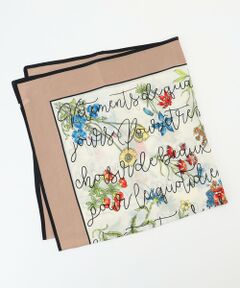 自由区 / ジユウク バンダナ・スカーフ | フラワープリントレター スカーフ