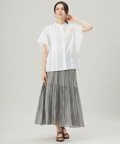 自由区 / ジユウク シャツ・ブラウス | 【接触冷感・吸水速乾・洗える】ナチュラルリネンフレア袖 シャツ | 詳細2