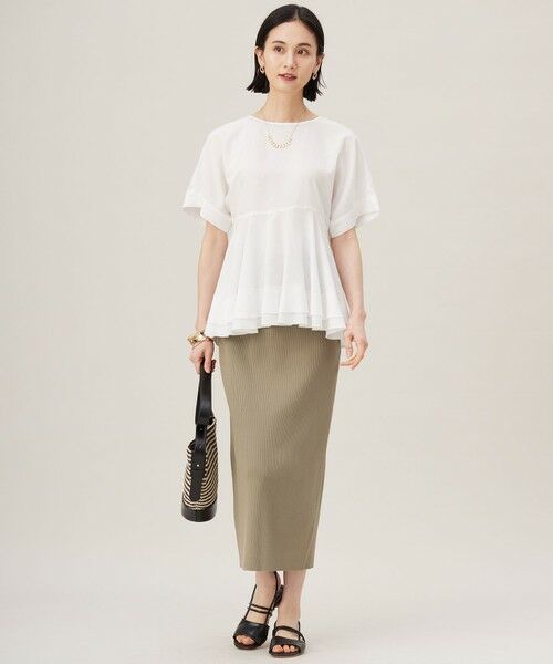 自由区 / ジユウク シャツ・ブラウス | 【洗える】ソフトリネンペプラム ブラウス | 詳細1