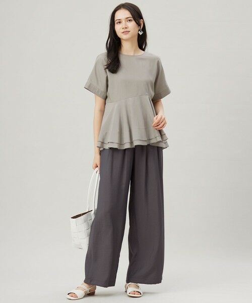 自由区 / ジユウク シャツ・ブラウス | 【洗える】ソフトリネンペプラム ブラウス | 詳細4