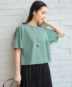 自由区 / ジユウク カットソー | 【接触冷感・UVカット・吸水速乾・抗菌防臭・洗える】ハイカウントクロップド丈 Tシャツ