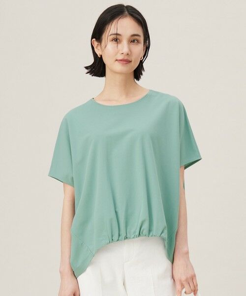 自由区/ジユウク 【接触冷感・UVカット・吸水速乾・抗菌防臭・洗える】ハイカウントフォルム Tシャツ フロスティグリーン 38