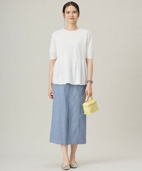 自由区 / ジユウク カットソー | 【接触冷感・UVカット・吸水速乾・抗菌防臭・洗える】ハイツイストポンチペプラム カットソー | 詳細1